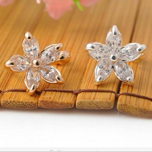 Cuff Earring - Single Crystal Flower