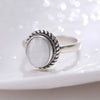 Oval Natural Stone Opal Rings for Women