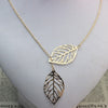 Fashion Double Leaf Pendant Necklaces for Women